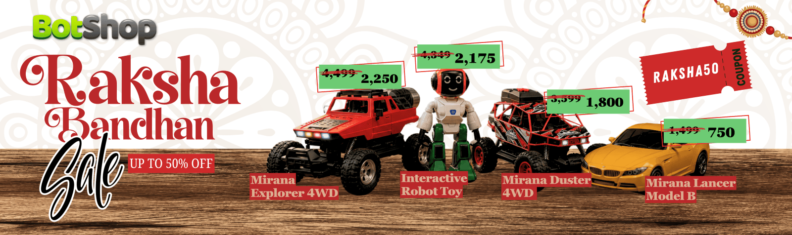 Best Raksha Bandhan gifts including RC cars and drones - BotShop